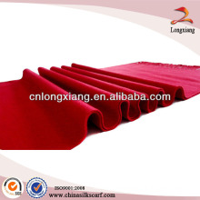 Plain 100% Silk Brushed Red Velvet Scarf